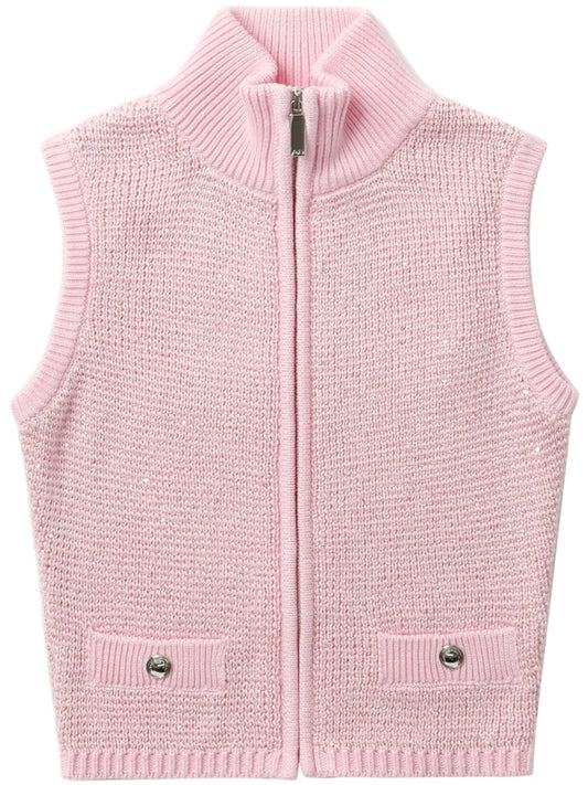 Sequinned Sleeveless Cardigan