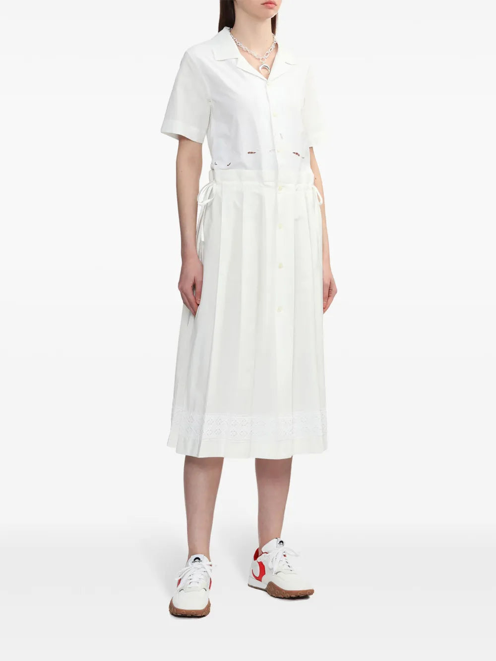Embroidered Cotton Midi Dress