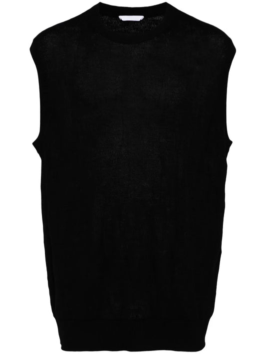 Intarsia-Knit Crew-Neck Vest