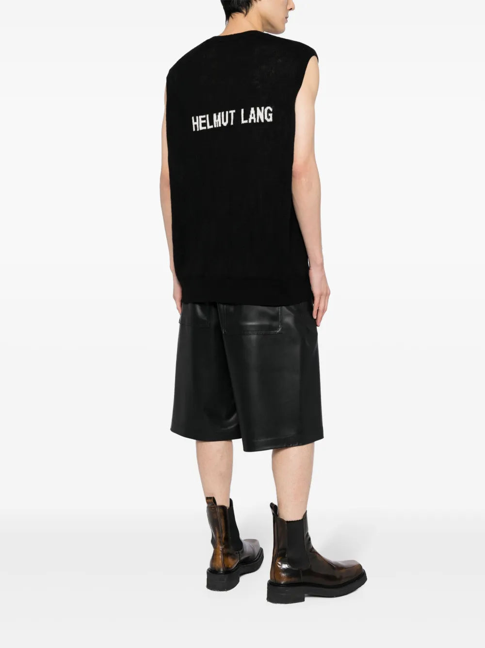 Intarsia-Knit Crew-Neck Vest