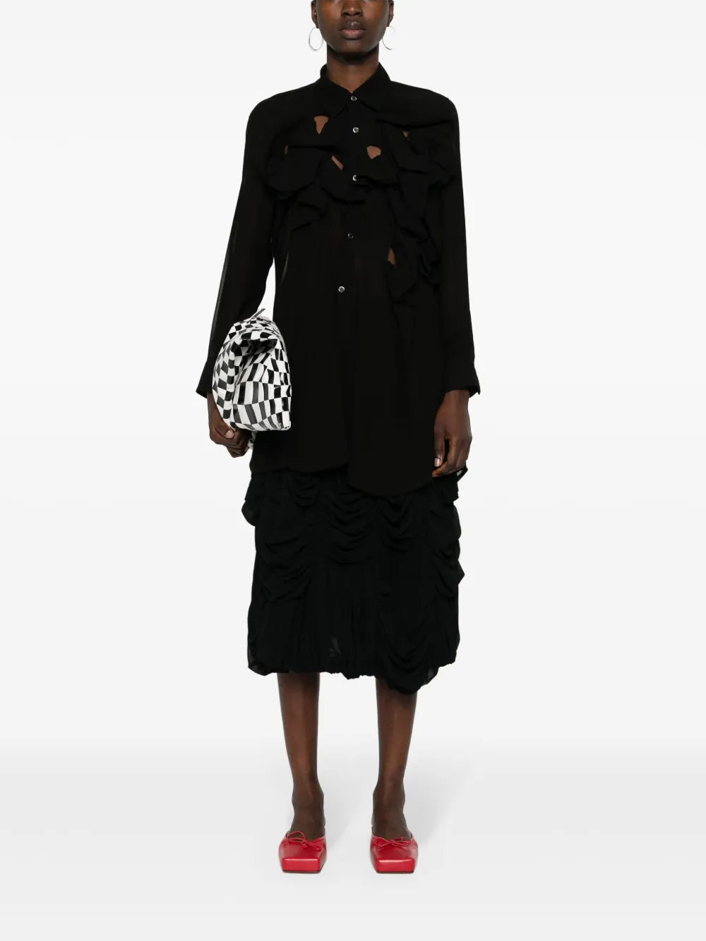 Cut-Out Semi-Sheer Shirt