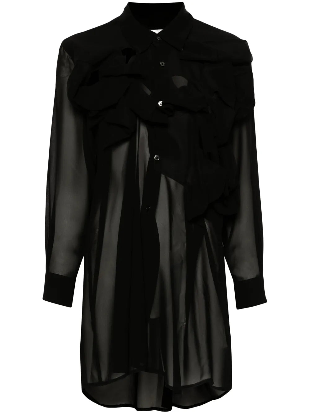 Cut-Out Semi-Sheer Shirt