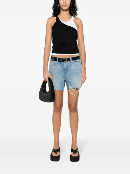 Distressed Denim Shorts
