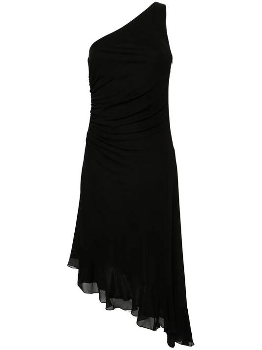 Drape-Detail One-Shoulder Dress