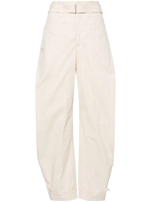 Belted Tapered-Leg Trousers