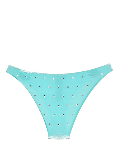 Crystal-Embellished Velvet Bikini Bottom