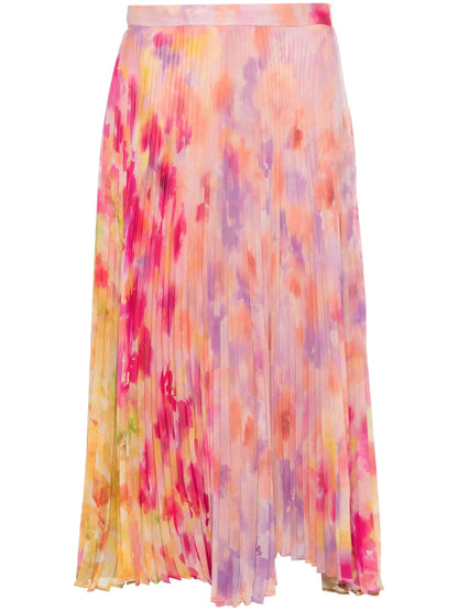 Floral-Print Pleated Skirt