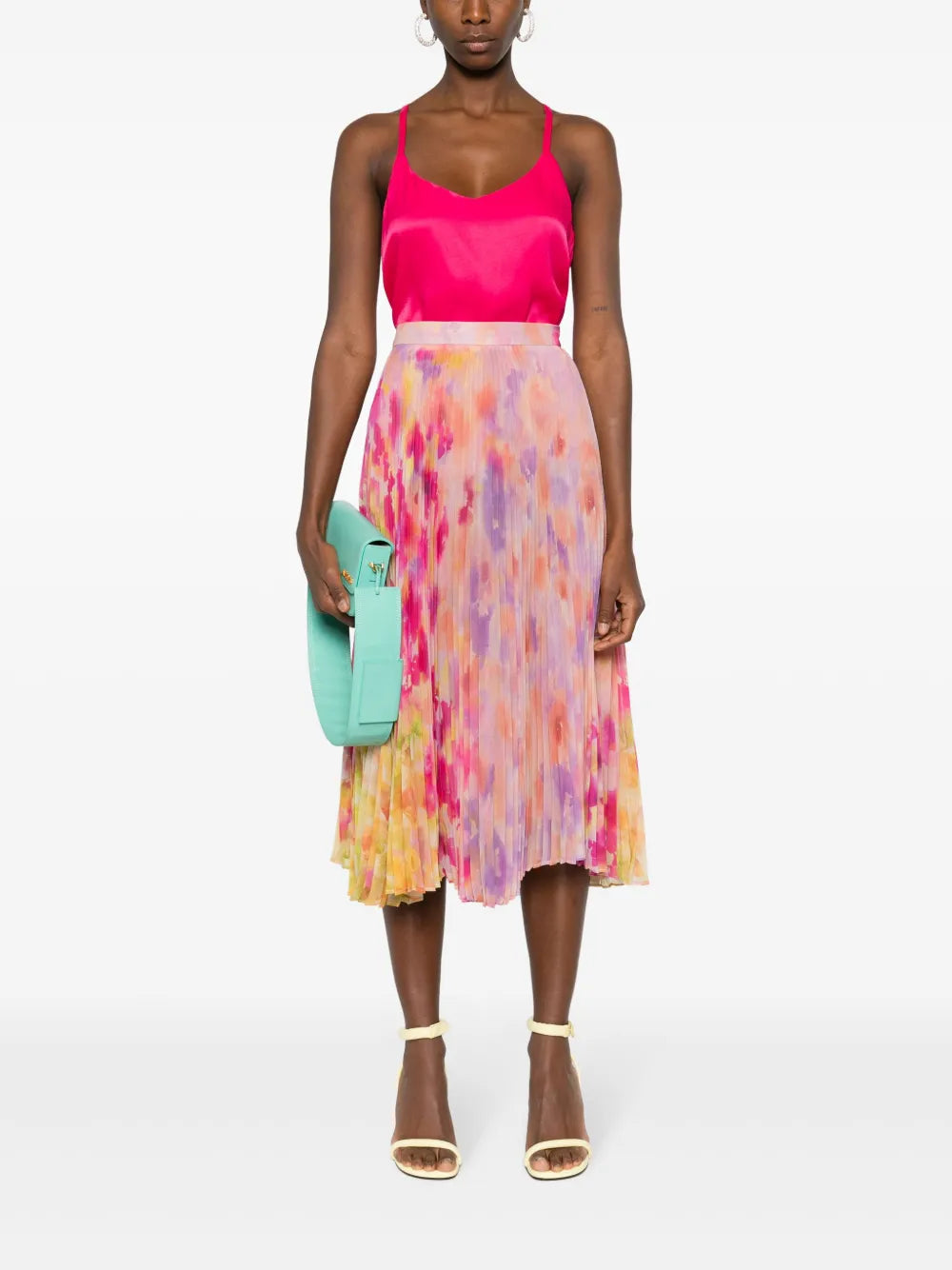 Floral-Print Pleated Skirt