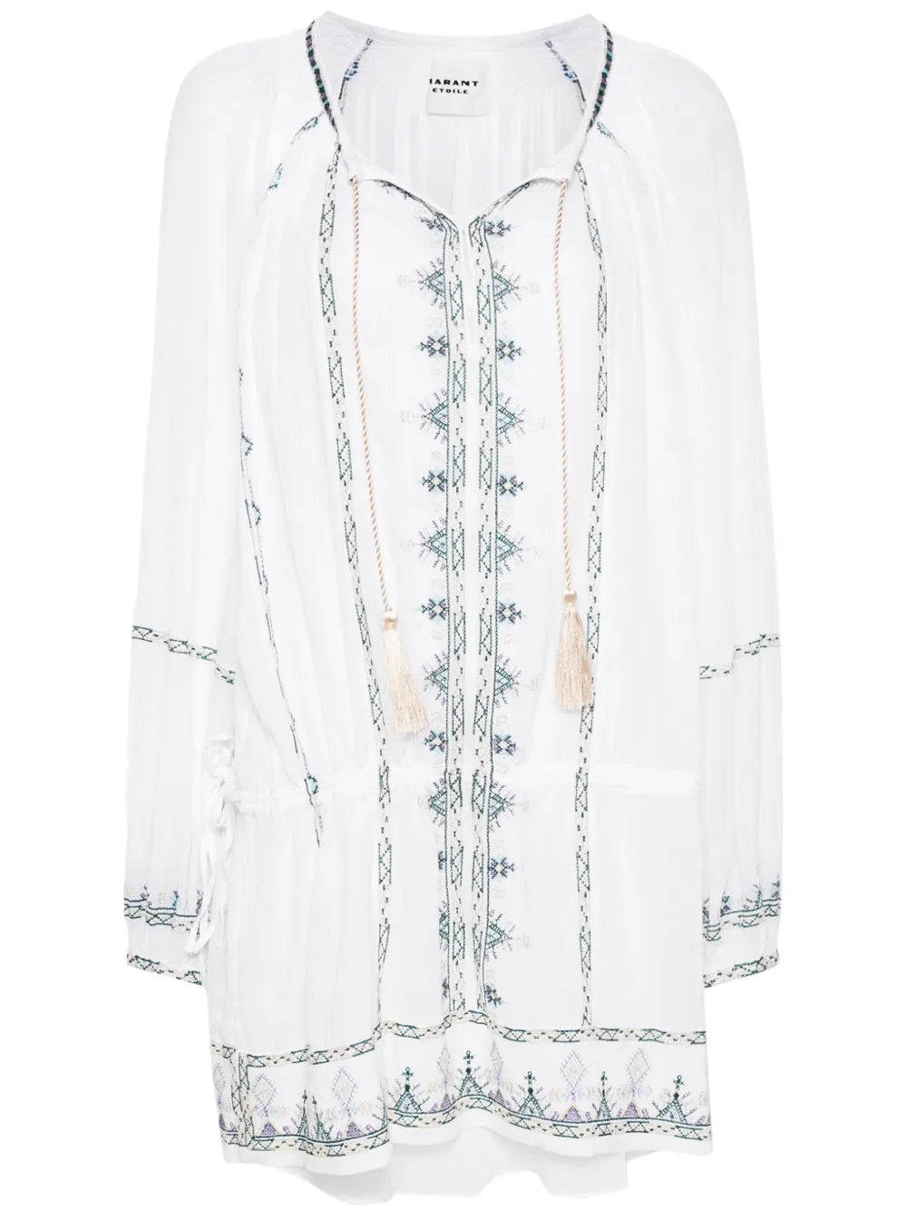 Parsley Embroidered-Detail Cotton Dress
