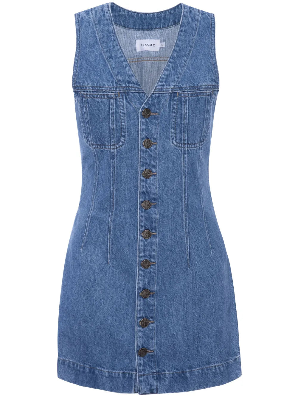 Sleeveless Trucker Denim Mini Dress