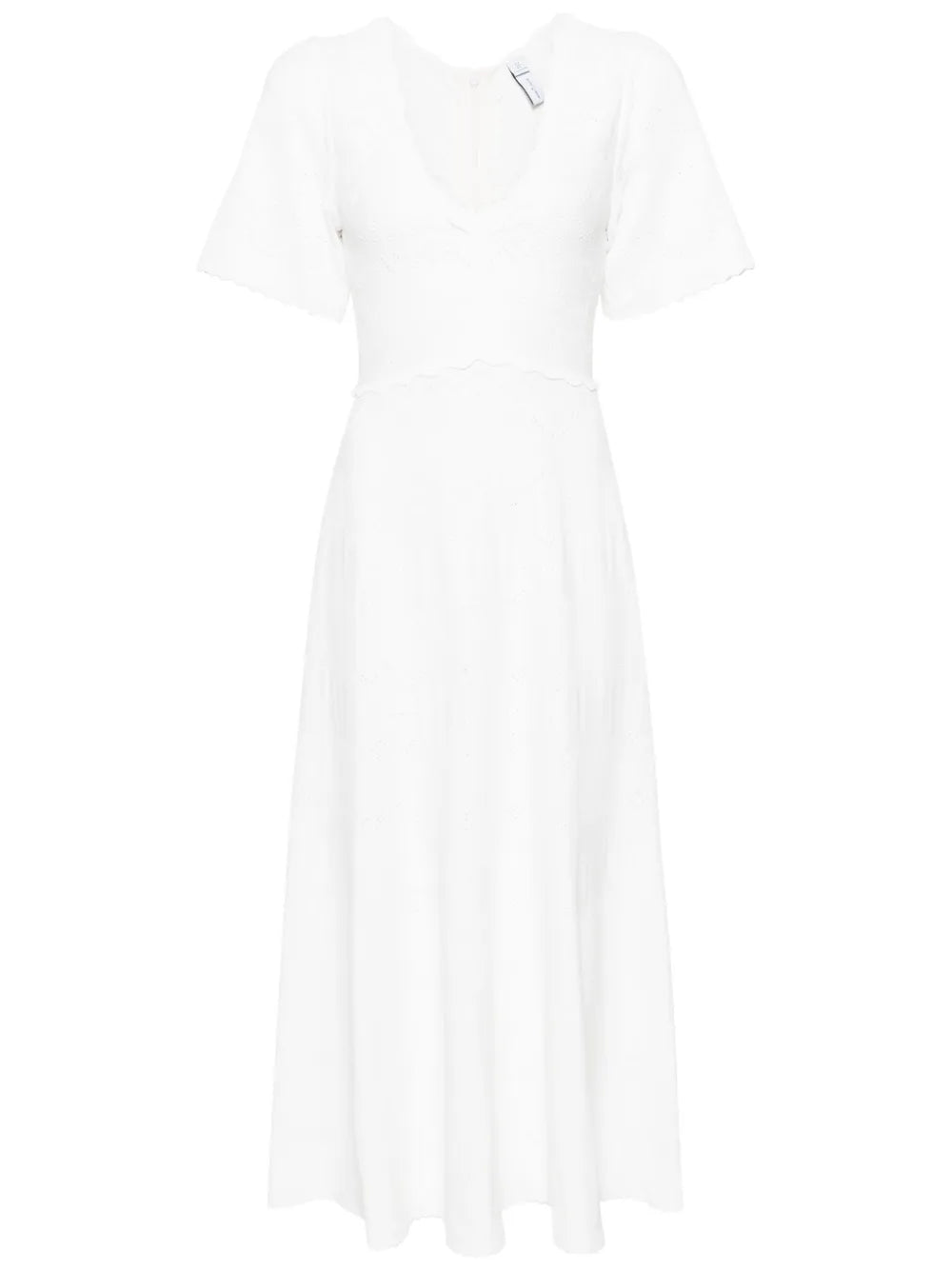 Pointelle-Knit Midi Dress