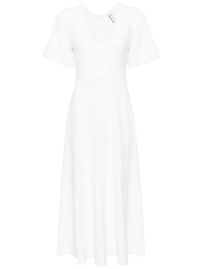 Pointelle-Knit Midi Dress