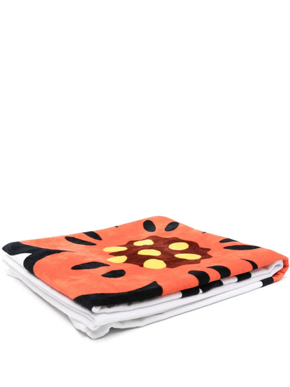 Boke Flower-Print Cotton Beach Towel (100Cm X 170Cm)