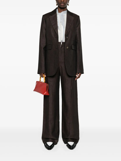 Single-Breasted Linen Blazer