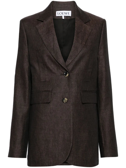 Single-Breasted Linen Blazer