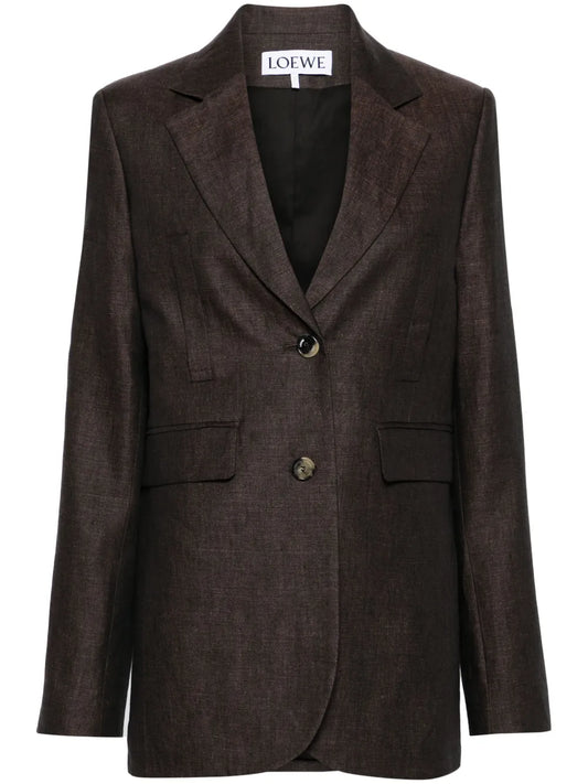 Single-Breasted Linen Blazer