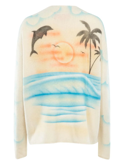 Paradise Airbrush Cashmere Cardigan
