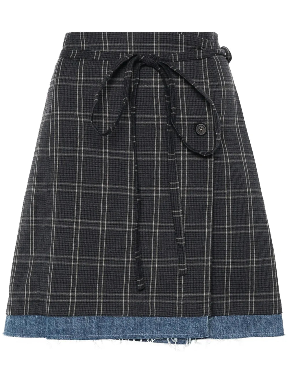 Sarong Check-Pattern Skirt