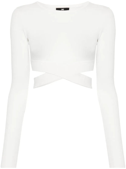 Cut-Out Cropped Sweater