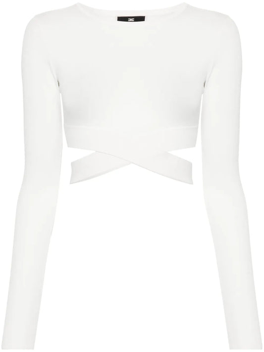 Cut-Out Cropped Sweater
