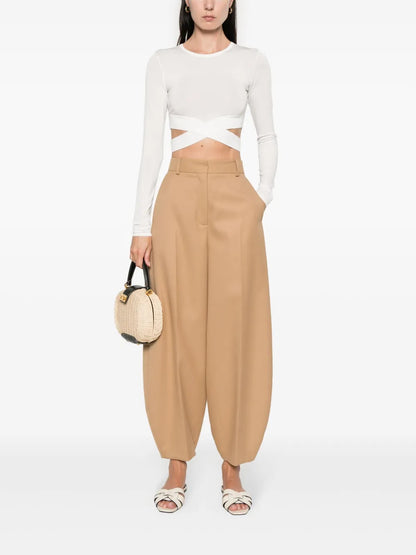Cut-Out Cropped Sweater