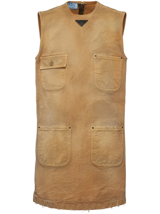 Logo-Triangle Canvas Minidress