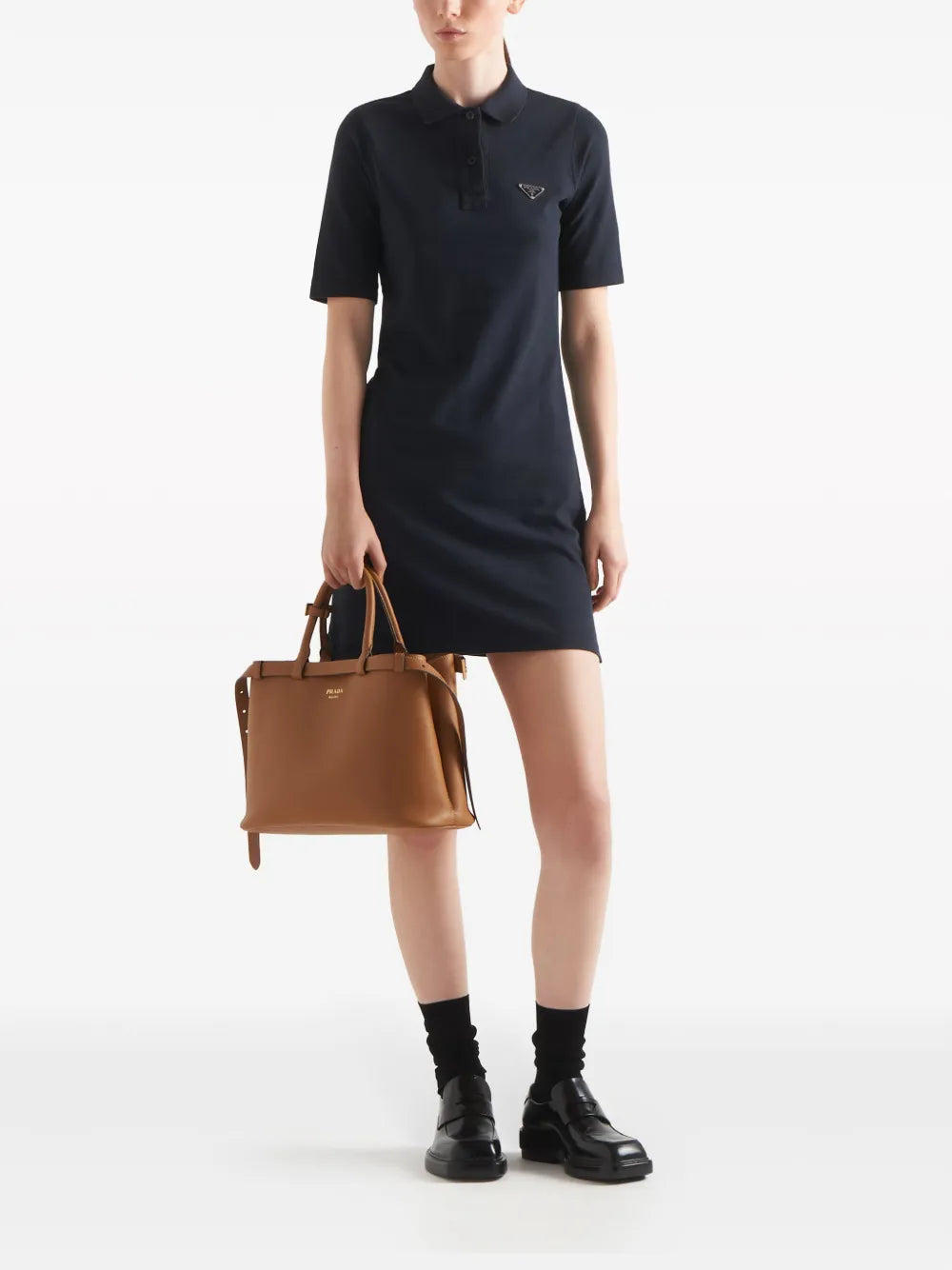 Triangle-Logo Cotton Polo Minidress