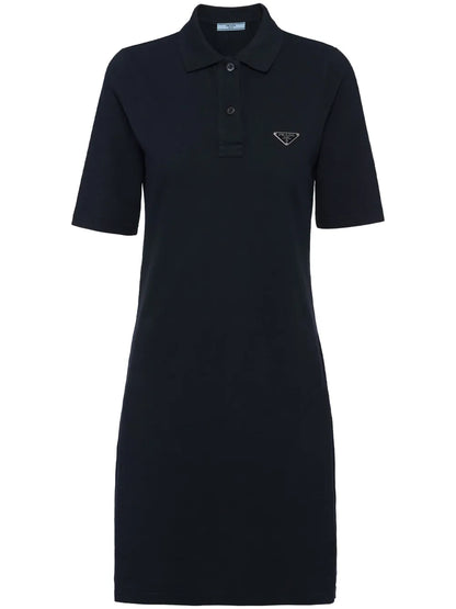 Triangle-Logo Cotton Polo Minidress