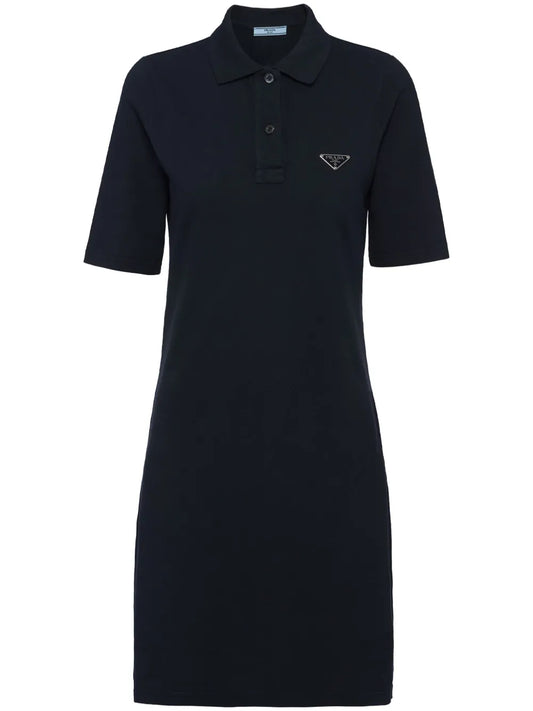 Triangle-Logo Cotton Polo Minidress