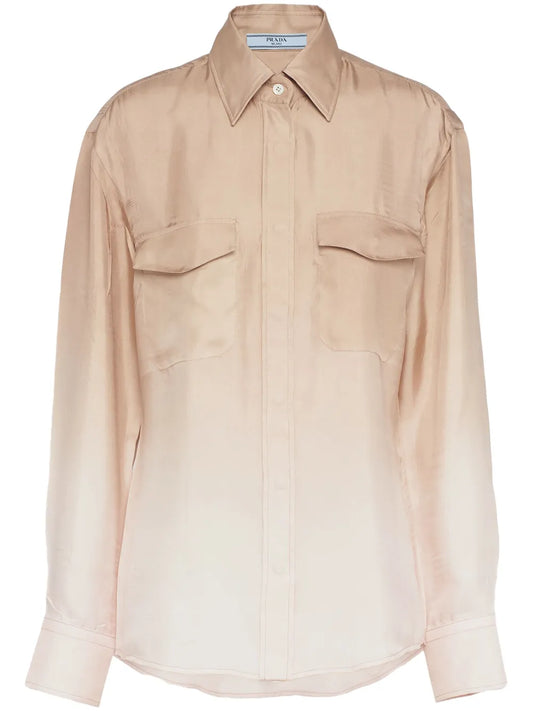 Gradient-Effect Silk Shirt