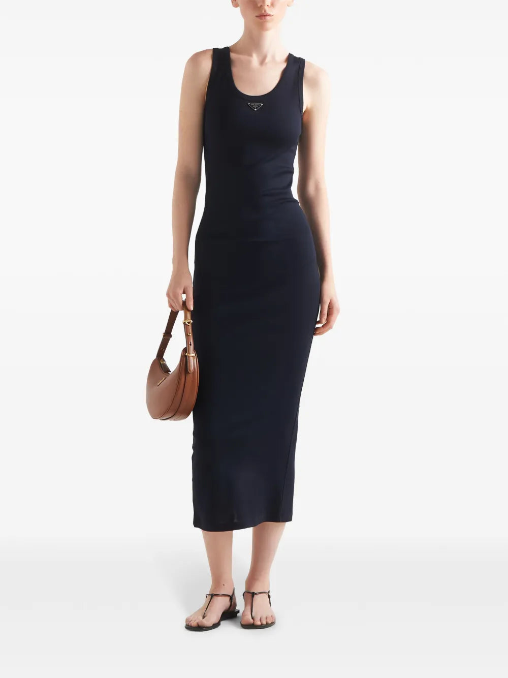 Logo-Triangle Ribbed-Knit Dress