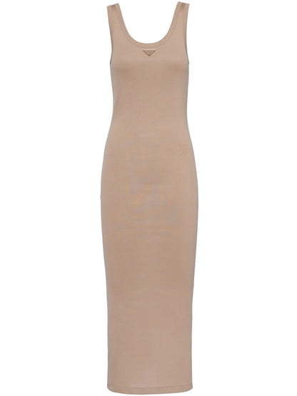 Logo-Triangle Ribbed-Knit Dress