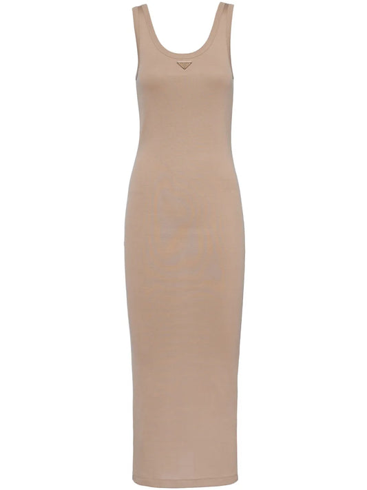 Logo-Triangle Ribbed-Knit Dress
