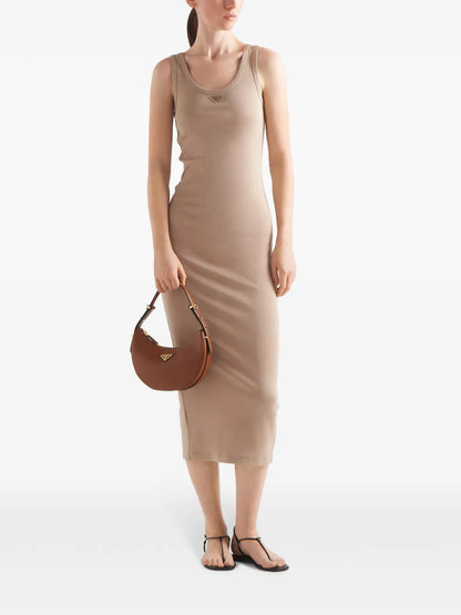 Logo-Triangle Ribbed-Knit Dress