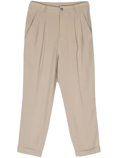 High-Waist Tailored Cropped Trousers