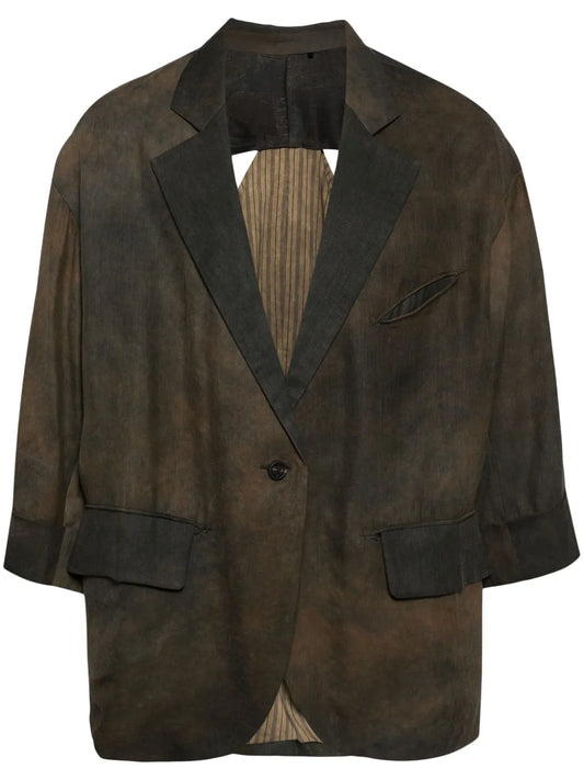 Cut-Out Draped Blazer