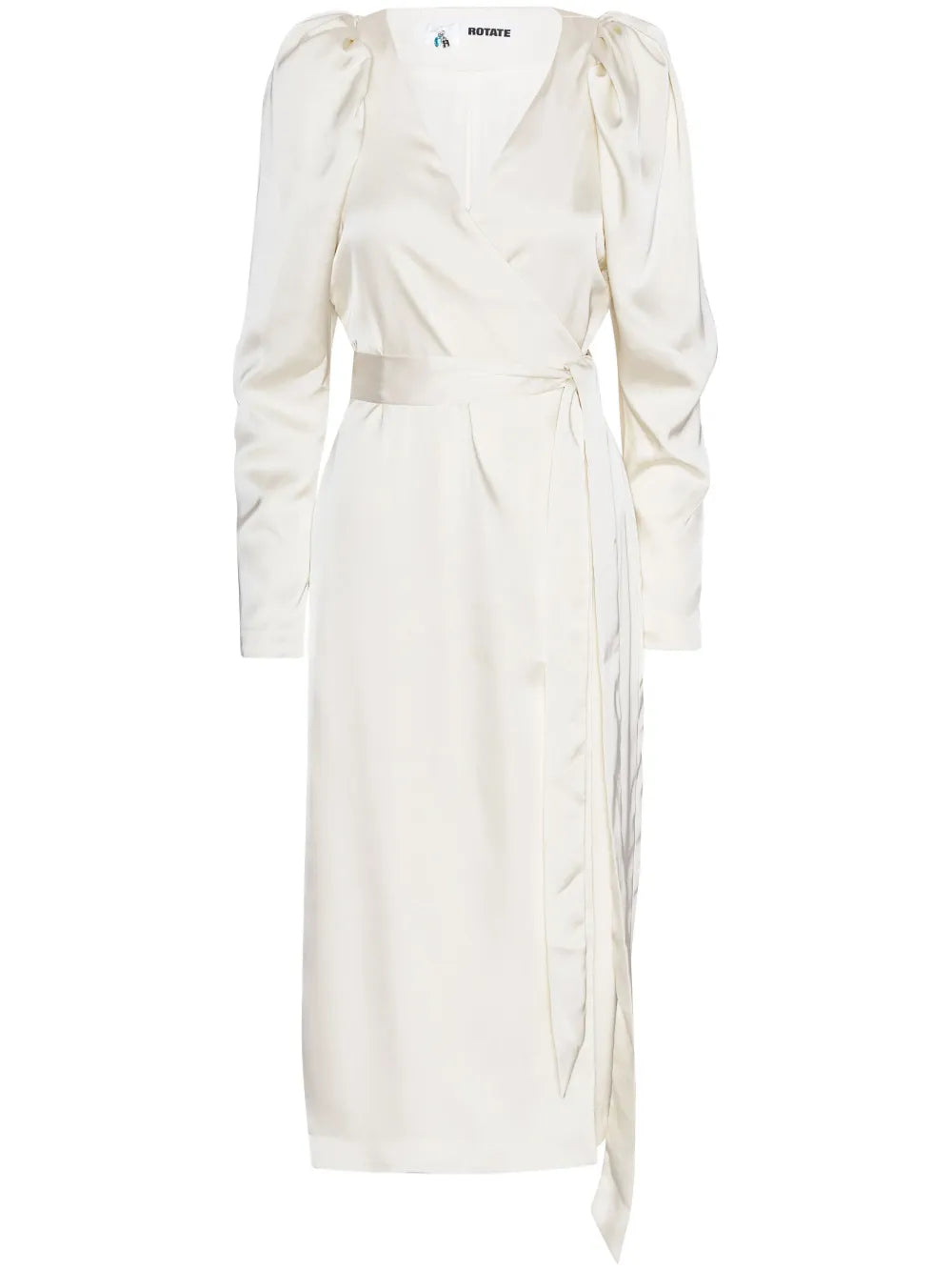 Wrap-Design Satin Midi Dress