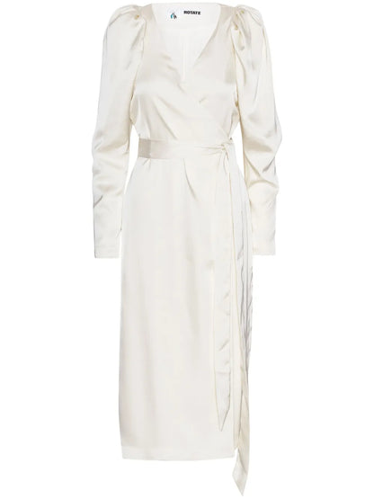 Wrap-Design Satin Midi Dress