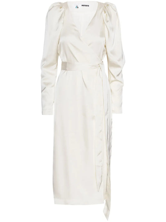 Wrap-Design Satin Midi Dress
