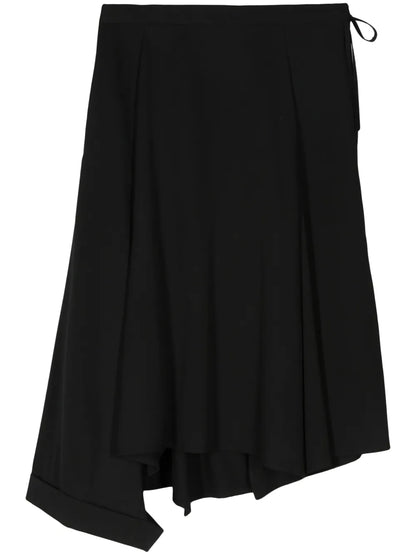 Asymmetric Wool Midi Skirt