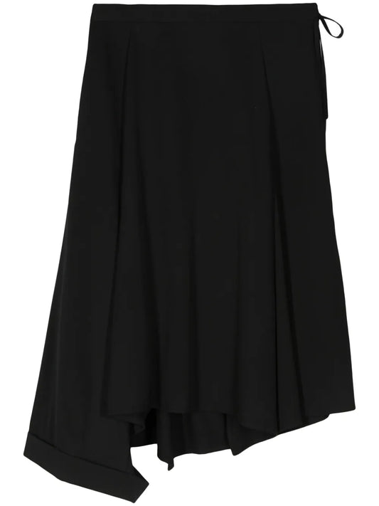 Asymmetric Wool Midi Skirt