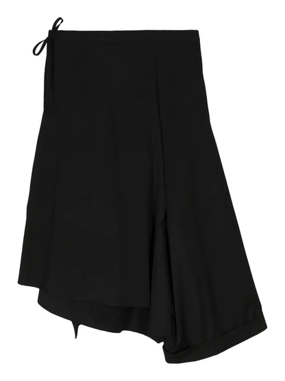 Asymmetric Wool Midi Skirt