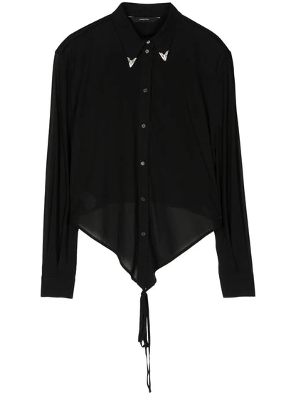Collar-Detail Strap-Detail Shirt