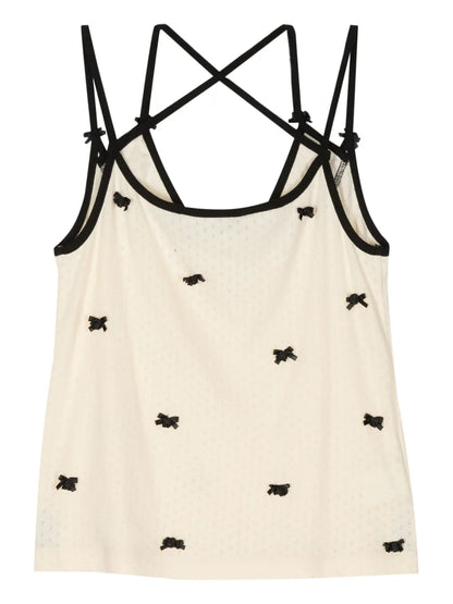 Bow-Appliqué Cotton Top