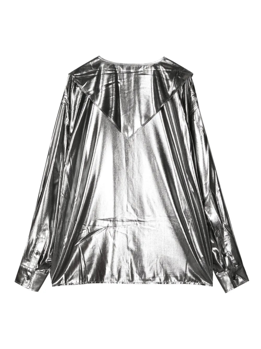 Sailor-Collar Metallic Shirt