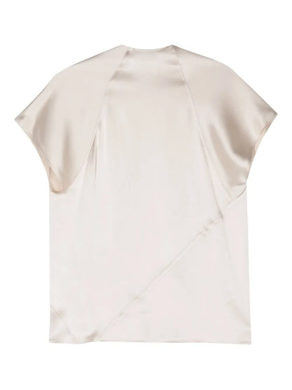 Seam-Detail Satin Blouse