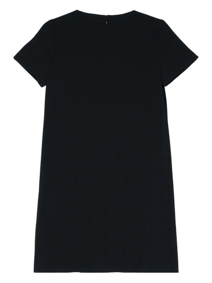 Round-Neck Crepe Shift Dress