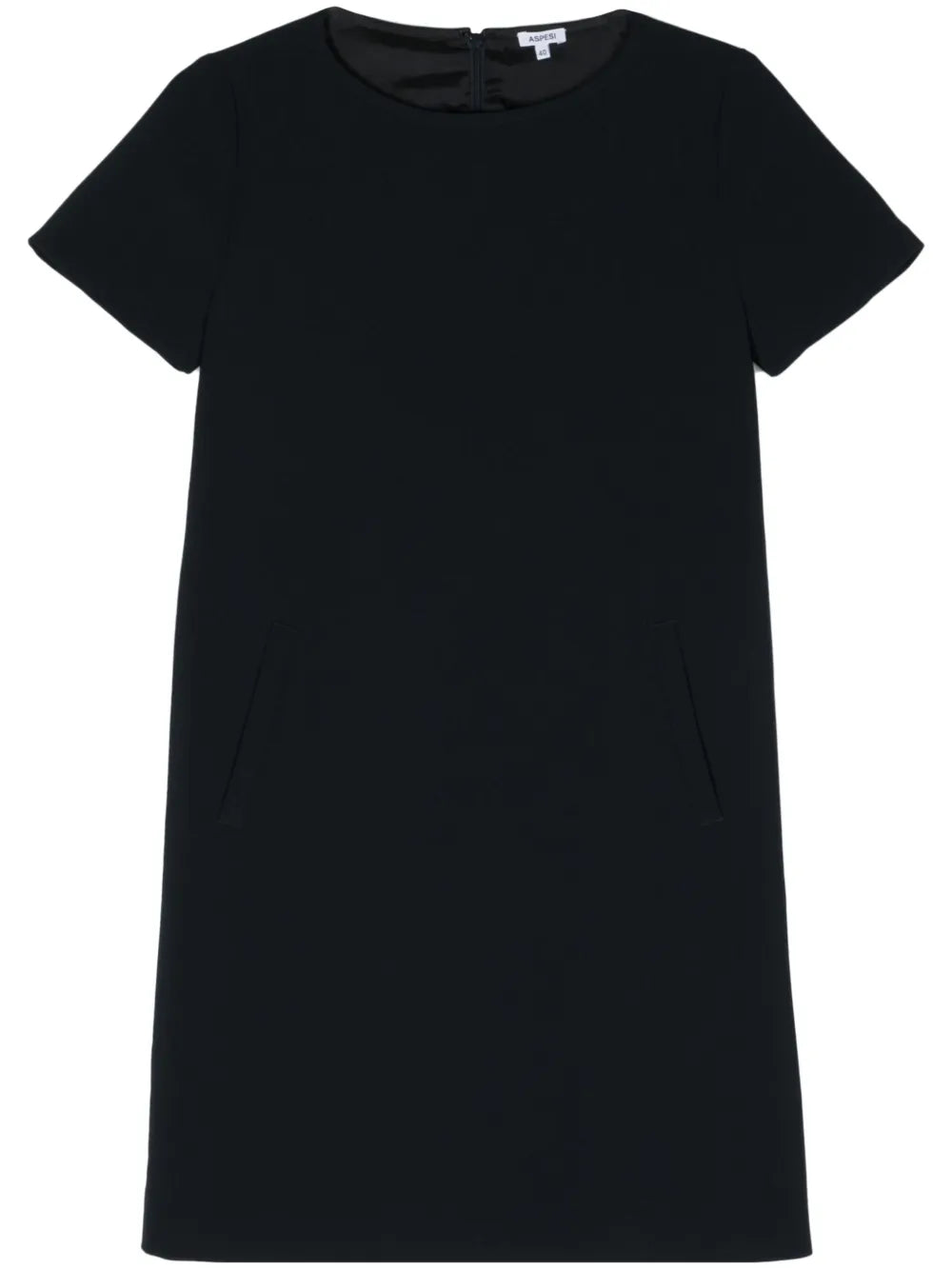 Round-Neck Crepe Shift Dress