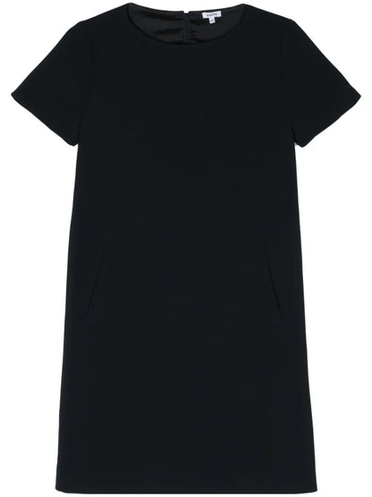 Round-Neck Crepe Shift Dress