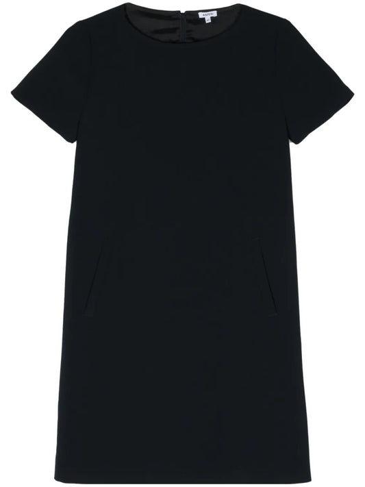Round-Neck Crepe Shift Dress